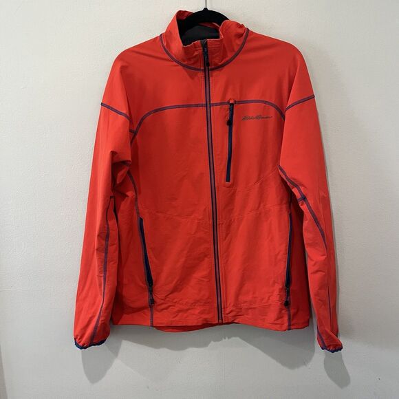 Eddie Bauer Jacket Men’s Medium Orange First Ascent Sandstone Stretch Zip Nylon - Picture 1 of 9